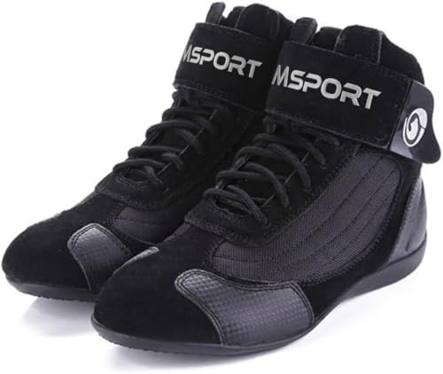 Scarpe da Moto per Uomo/Donna Unisex Stivali Moto Traspirante e Antiscivolo - Nero 44 EU