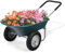 SOARS Brouette de jardin avec 2 roues pneumatiques, poignée en caoutchouc, diable de transport, idéale pour déplacer le sol, arbuste de plantes, outil de jardin, 65 x 145 x 65 cm, vert