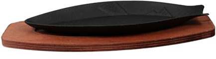 KOCKSHION Sartén de Hierro Forma de Pescado Negro para Freír