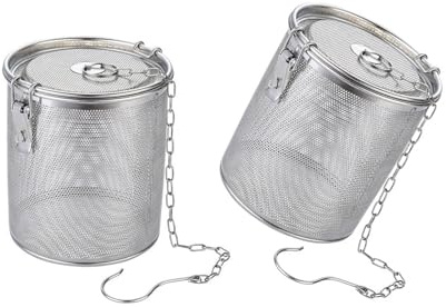 Double passoire de cuisson en acier inoxydable - Grande capacité - Avec poignée ergonomique - Cage halogène - Infuseur à épices