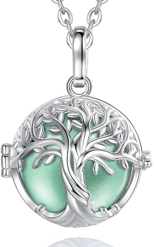 CELESTIA Llamador de Angeles Embarazada Chapado en Plata Collar Embarazo con Colgante - Dos Cadenas 76 cm y 114 cm, Regalos Embarazadas Originales