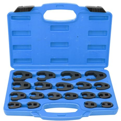 19 pezzi chiavi inglesi per dadi svasati metriche da 8-32 mm/0,3-1,3 pollici per impieghi gravosi, set di chiavi a piede di porco per aree piccole, con 19 utensili a cricchetto a estremità aperta ad