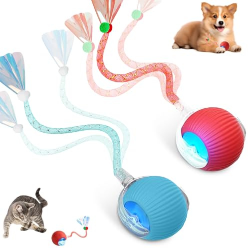 Supore Interactive Cat Toy, 2pack, Red+Blue