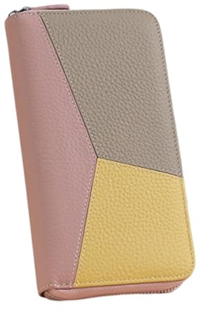 NVOQILIN Elegante portafoglio da donna con cerniera con blocco e ampio spazio di archiviazione portafogli lunghi porta carte da viaggio elegante portafoglio da donna, B, Bellezza di massa