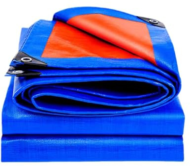 Telo Impermeabile Esterno 135 x 140 cm Antistrappo Impermeabile Telo Occhiellato Multiuso Super-Resistente per Esterno, Giardino, Gazebo, Campeggio, Piscina, Barche, Legno, Blu