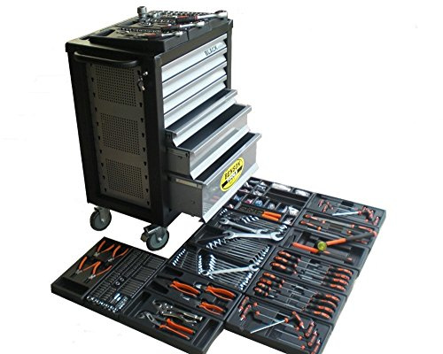 Bensontools Werkstattwagen 1125 tlg Werkzeugwagen gefüllt Werkzeug Kugelgelagerte Laden, 1 Stück, XXL, 8563