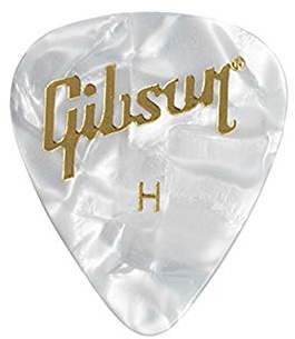 Gibson Pearloid White Picks, 12 Pack, Heavy