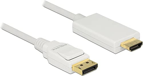 DeLOCK - Videokabel - DisplayPort HDMI - HDMI (M) bis DisplayPort (M) - 3,0m - Dreifachisolierung - weiß - passiv, 4K Unterstützung (83819)