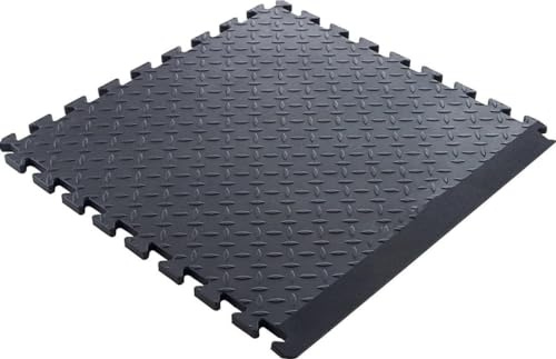 Unicomfort Anti Ermüdungsmatte - 2 Interlockstücke - 150 x 90 x 1.5CM - Werkstattmatte für Stehende Berufe - Fördert die Blutzirkulation - Reduziert Ermüdung - Schwarz