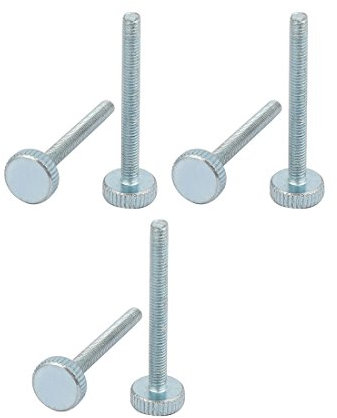 sourcing map 6stk M4x40mm Gewinde Zink Platte gerändelt Rund Kopf Daumenschraube DE de