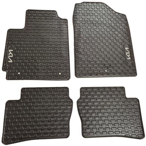 Kia Picanto 2017 2023 Set mit 4 Original-Fußmatten aus Gummi, vorne und hinten, mit grauem Logo G6131ADE00GR