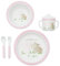 Bieco Baby Geschirrset mit Tiermotiv | 5-teiliges Baby Geschirr | Kindergeschirr aus Melamin | Geschirr Baby für Kleinkinder | Baby Essen Set | Babygeschirr Set | rosa