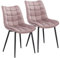 WOLTU Esszimmerstühle 2er Set, für Wohnzimmer Küche Esszimmer, Küchenstühle gepolstert mit Rückenlehne, Sitzfläche aus Samt, mit Metallbeinen, bis 150 kg belastbar, Rosa
