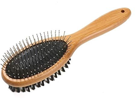 KylePet Dog Brush, Double Sided Pet Slicker Brush with Bamboo Handle for Dogs and Cats Long Hair Pets Grooming Comb for Removing Shedding, Tangles and Dead Undercoat