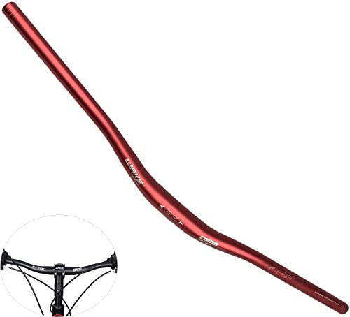 Wake 31.8mm MTB Mountain Bike Handlebar, Aluminum Alloy Mountain Bike Bicycle Riser Handlebar Extra Long 720/780mm with Paint Matte Surface (Red, 780mm)