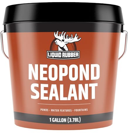 Liquid Rubber NeoPond Waterproof Pond Sealant - Fish and Plant Safe Waterproofing Membrane Sealer for Ponds and Water Features, Black, 1 Gallon