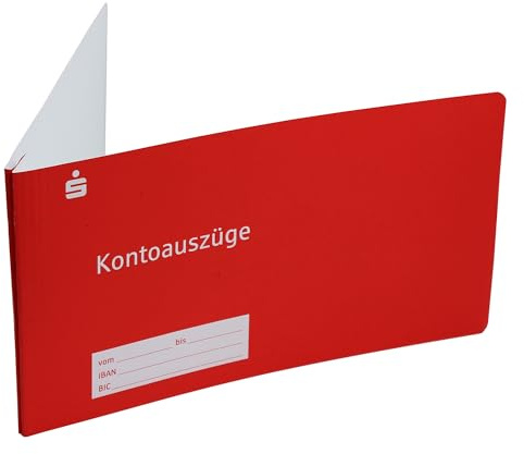 100 x Sparkassen Hefter Kontoauszugshefter für Kontoauszüge, Mappen, Kontoauszugsmappen (rot)