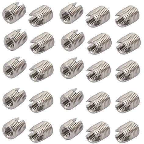 sourcing map Filet rapporté Insert Fileté Autotaraudeur Filetage Réparation M5x10mm acier inox 304 20pc