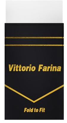 Vittorio Farina Premium Pre-Folded Flat Rectangular Suit Pocket Square for Men (White)