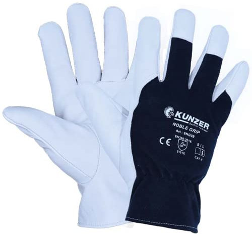 Kunzer 9NG09 Baumwolle, Ziegennappaleder Montagehandschuh Größe (Handschuhe): 9, L EN 388:2016, EN 420-2003 1 Paar
