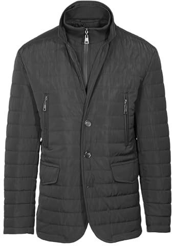 Ciabalù Giacca Uomo Invernale Trapuntata Elegante Giubbotto Imbottito Classico Slim Fit con Pettorina (3XL, Nero)