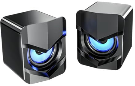 Gatuida 2pièces Haut-parleurs USB Enceintes Multimedia Compactes pour Ordinateur De Bureau Et Portable Connexion USB avec Contrôle De Volume Pratiques pour Maison Et Bureau