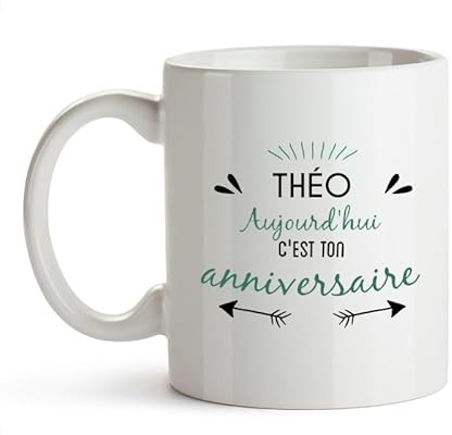 CADEAUX.COM - Mug Personnalisé Pour Un Théo - Personnalisé Classique - Message Personnalisable - Cadeau Anniversaire Théo - Cadeau Homme