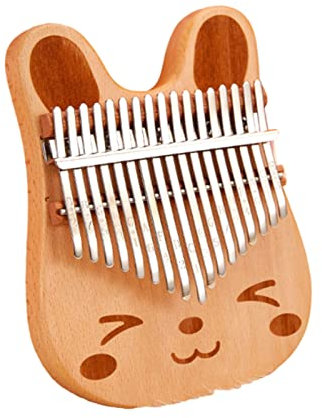 ZONABSQQ Exquisiter Klang 21 Tasten, Daumenklavier, Holz, Mahagoni, niedlicher Hirsch, Bär, Hasenform, handgefertigtes Musikinstrument mit Lernanleitung Einfach zu Spielen