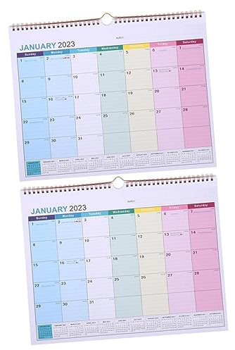 STOBOK 2stücke Delicate Planner Englischer Kalender Für Home Office Wandkalender Mit Dekorativem Design Monate Hochwertiges Für Schule Und Büro