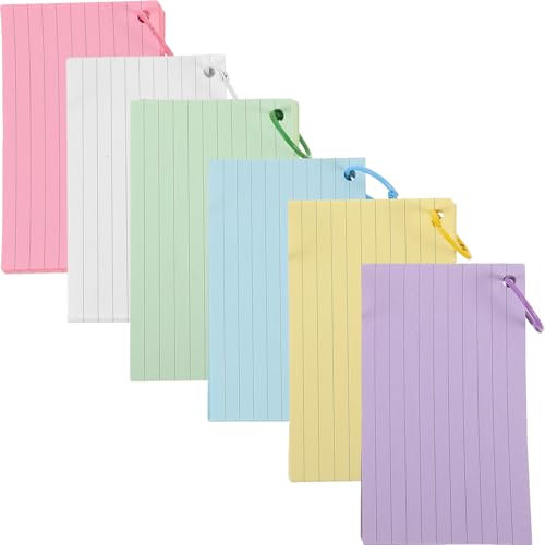 VILLCASE Notizblock Mit Löchern 100 Blatt Linierte Karteikarten Für Lernkarten Memokarten-notizbuch Mit Bindung Blankokarten Zum Beschreiben
