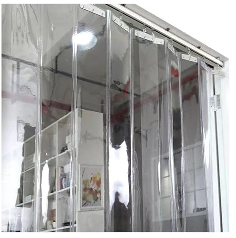 YXEHZ Cortina de Tiras de Vinilo de Plástico Cortina de Lamas de PVC Transparente Cortina Exterior Adecuado para Talleres de Fábrica Push-Pull y Correderos(2.5x2.5m)