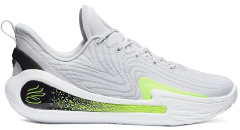 Under Armour Curry 12 Shooting Star UA Flow Cushioning Chaussures de Basket-Ball Unisexe Double densité, Gris Noir Blanc, 46 EU