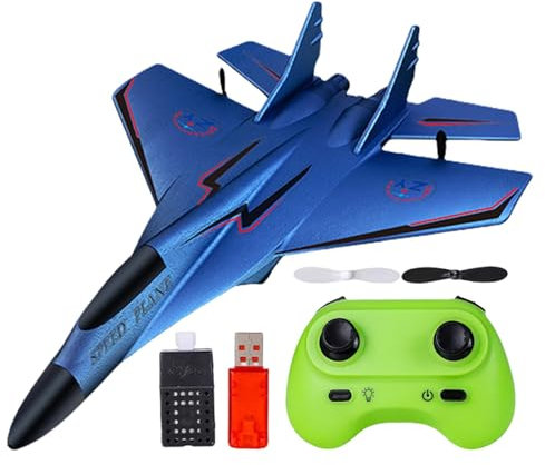 Wpsagek RC Flugzeug, 2,4Ghz Ferngesteuertes Flugzeug, RC Flugzeug Ferngesteuert Mit LED-Licht, Wiederaufladbar RC Ferngesteuertes Spielzeug Mit Fernbedienung Für Kinder Erwachsene