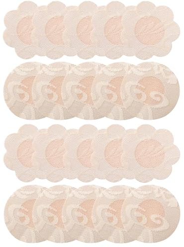 Hibmisy Couvre-tétons Invisibles, Autocollants Adhésifs Jetables pour Femme, beige, 6cm