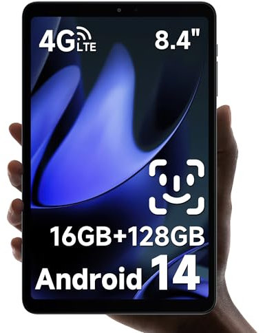 ALLDOCUBE 8.4 Android 14 Tablet, Tablet da gioco G99 con giroscopio a 6 assi, 16GB+128GB/TF 512GB iPlay 60 Mini Pro, 2 altoparlanti, 1920x1200 FHD, Widevine L1, 6050mAh, 4G LTE GPS, Sblocco Facciale
