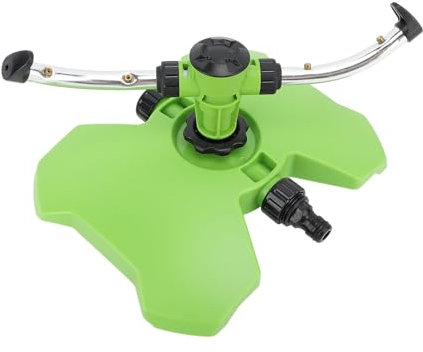 FLEXMAN Irrigatore per Prato, Irrigatore per Acqua Rotante a 2 Bracci Efficace Irrigazione con Fori di Uscita in Rame Irrigatore per Tubo da Giardino Multiuso per Irrigazione