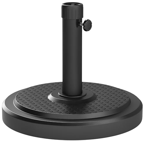 Outsunny Pied de Parasol, Socle Parasol extérieur, pour mât de Ø 38 et 48 mm, Poids Net 22 Kg, Base de Parasol en métal pour Jardin Patio terrasse, Noir