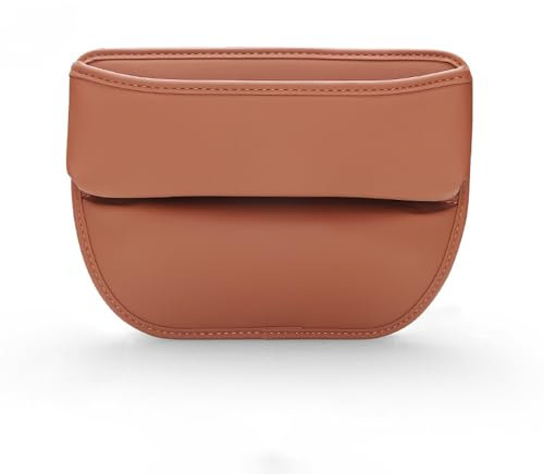 Autositz Lückenfüller Organizer aus Leder für Vordersitz, Multifunktionale Aufbewahrungstasche mit USB-Ladeanschluss, für FIAT Multipla Seicento Stilo Croma Palio Grand Siena,D Orange