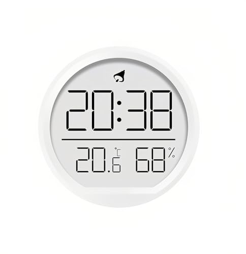 Lancoon LCD Digitaler Wecker mit Temperatur & Luftfeuchtigkeit Kleines Magnetisches Design Desktop Hängend 3 Arten von Platzierung 12/24 Stunden Kalender für Haus Küche Büro Studenten