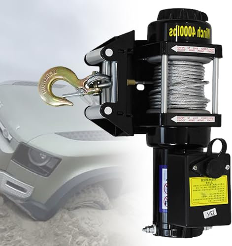 VNATWGOO Cabrestante EléCtrico Impermeable De 12 V/24 V, Cabrestante para AutomóVil De Servicio Pesado De 3000 LB A 4000 LB, para RecuperacióN Todoterreno, Escape AutomáTico En Arena,4000lb-24V