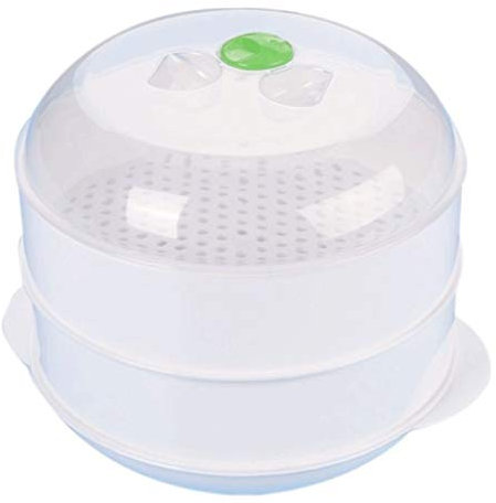 MQPALZKD Bianco Doppio Strato Pratico plastica Doppia plastica a Vapore a microonde Forno a microonde a microonde