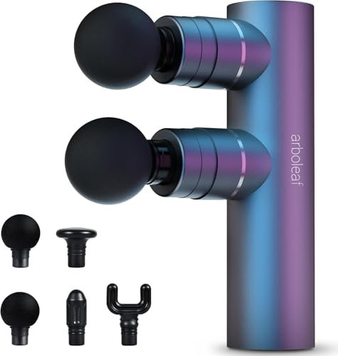 arboleaf Massagepistol kraftfull massage pistol muskel massageapparat djup vävnad upp till 3 200 varv/min för dubbel avkoppling med 5 steg och 5 utbytbara massagehuvuden, USB C