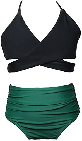 Allbestop Bikini Teenager Mädchen Zweiteiliger Kinder Bikini Set 2er Badeanzug Sommer Tankini Set Sommer Bademode Badebekleidung Strand Swimsuits Schwimmanzug Elegant Überzug Stretch Badebekleidung