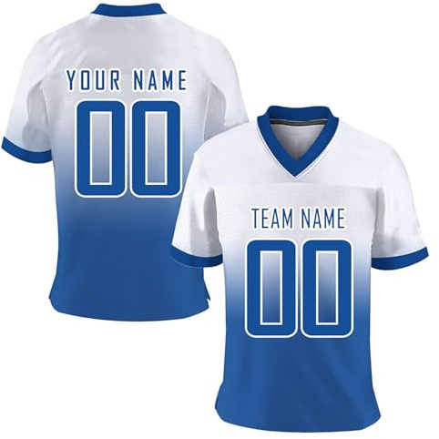 Maillot Football Americain Personnalisé, Maillot Foot Personnalisé Adulte avec Nom Et Numéro De L'équipe, Vêtements De Football Américain Homme Et Femme T Shirt Sport Personnalisable Séchage Rapide