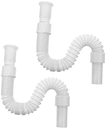 SHINEOFI 2pezzi Tubo Flessibile Di Scarico Pervatrice Tubo Di Prolunga Flessibile in Pvc Adatto Per Connessione Dello Scarico Del Lavandino Lavatrice