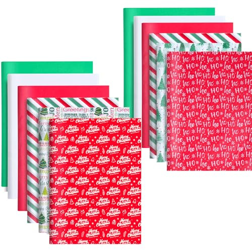 30 Blatt Weihnachten Seidenpapier 50x35cm, kleines Geschenkpapier für Weihnachten Geschenkboxen DIY, Weihnachtsgeschenke, Geschenktüten (Design 1 oder 2 Zufällig)