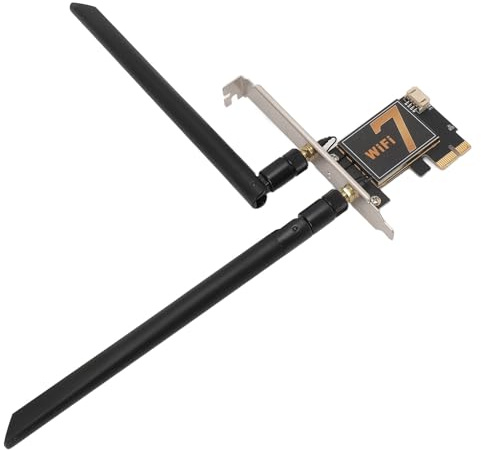 Sxhlseller Tarjeta WiFi PCI EX1, BE200NGW WiFi Network Adapter Tarjeta 5.4 Enchufe y Reproduce WPA4 Cifrado WiFi7 para PC de Escritorio (Sin Base de Antena)