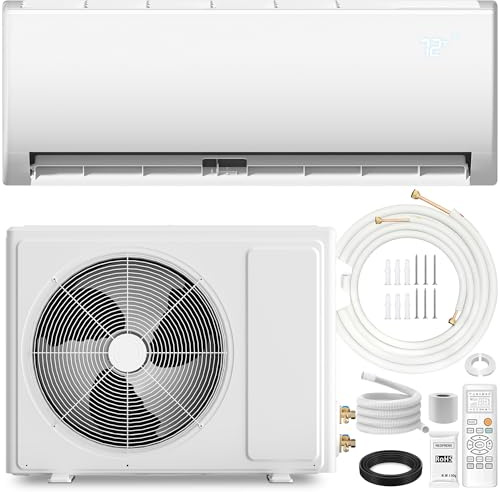 12000 BTU Mini Split Air Conditioner ＆ Heat Pump, 110V/120V Wall Mount Ductless Inverter AC/Heating System - 19 SEER2, Ultra Quiet