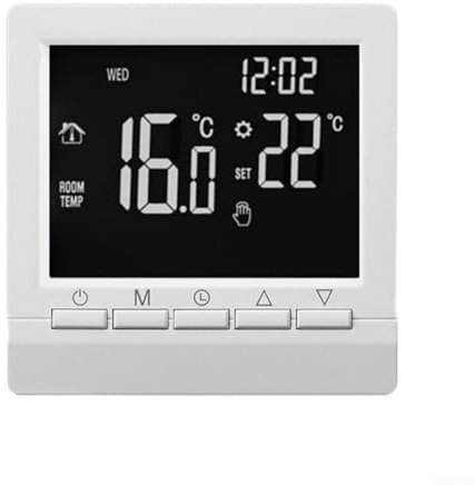 Battery Operated Digital Thermostat, Programmable 5+2 Week Schedule, LCD Display For Room Heating And Gas Boiler Control