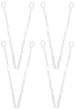 Angoily 8Pcs White Macrame Plant Hanger Extender Rope Set – Hanging Plant Holder Extension for Indoor and Outdoor Pots – Boho Crochet Flowerpot Wall Hanging Rope for Garden and Home